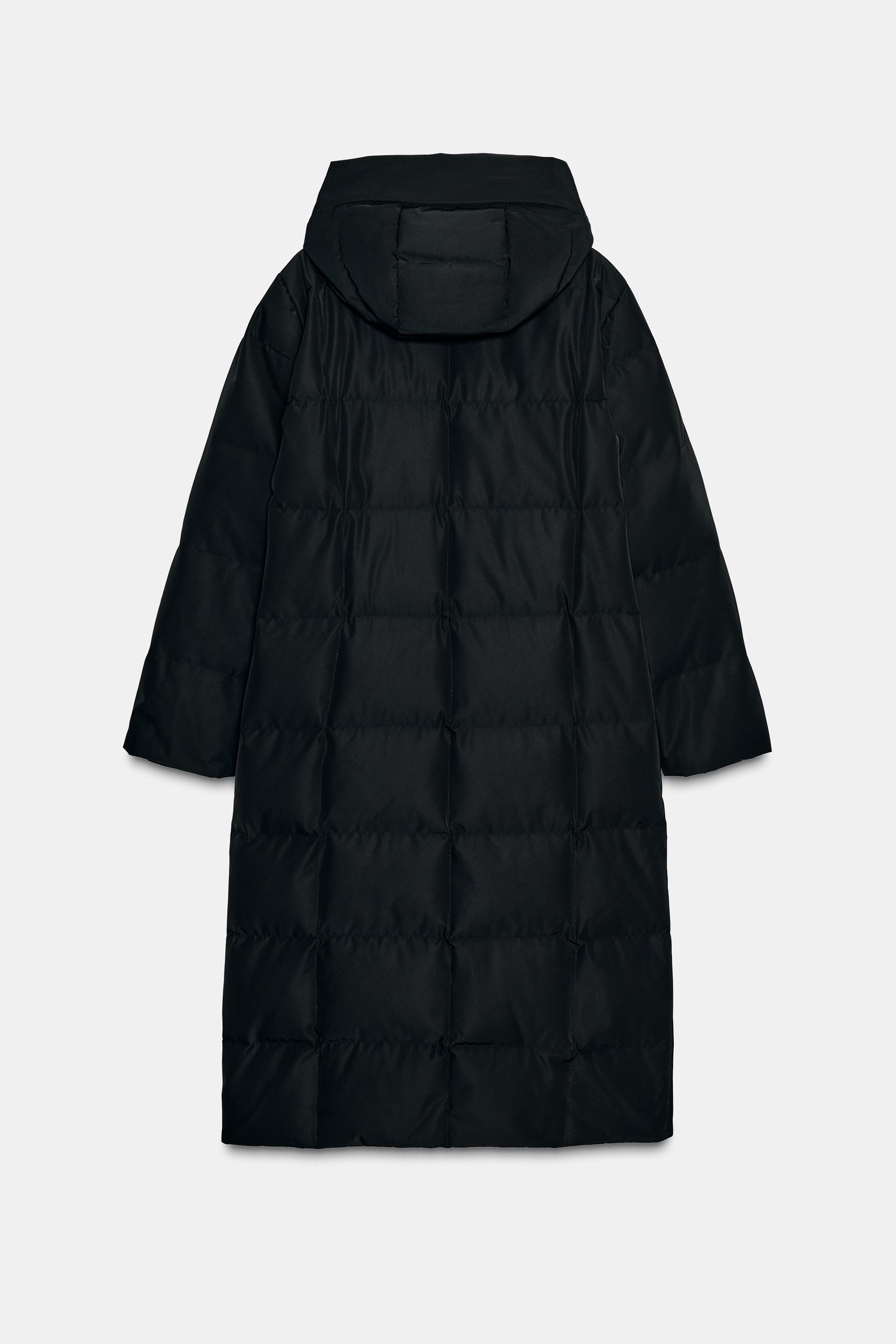 LONG WATER REPELLENT WINDPROOF HOODED DOWN JACKET